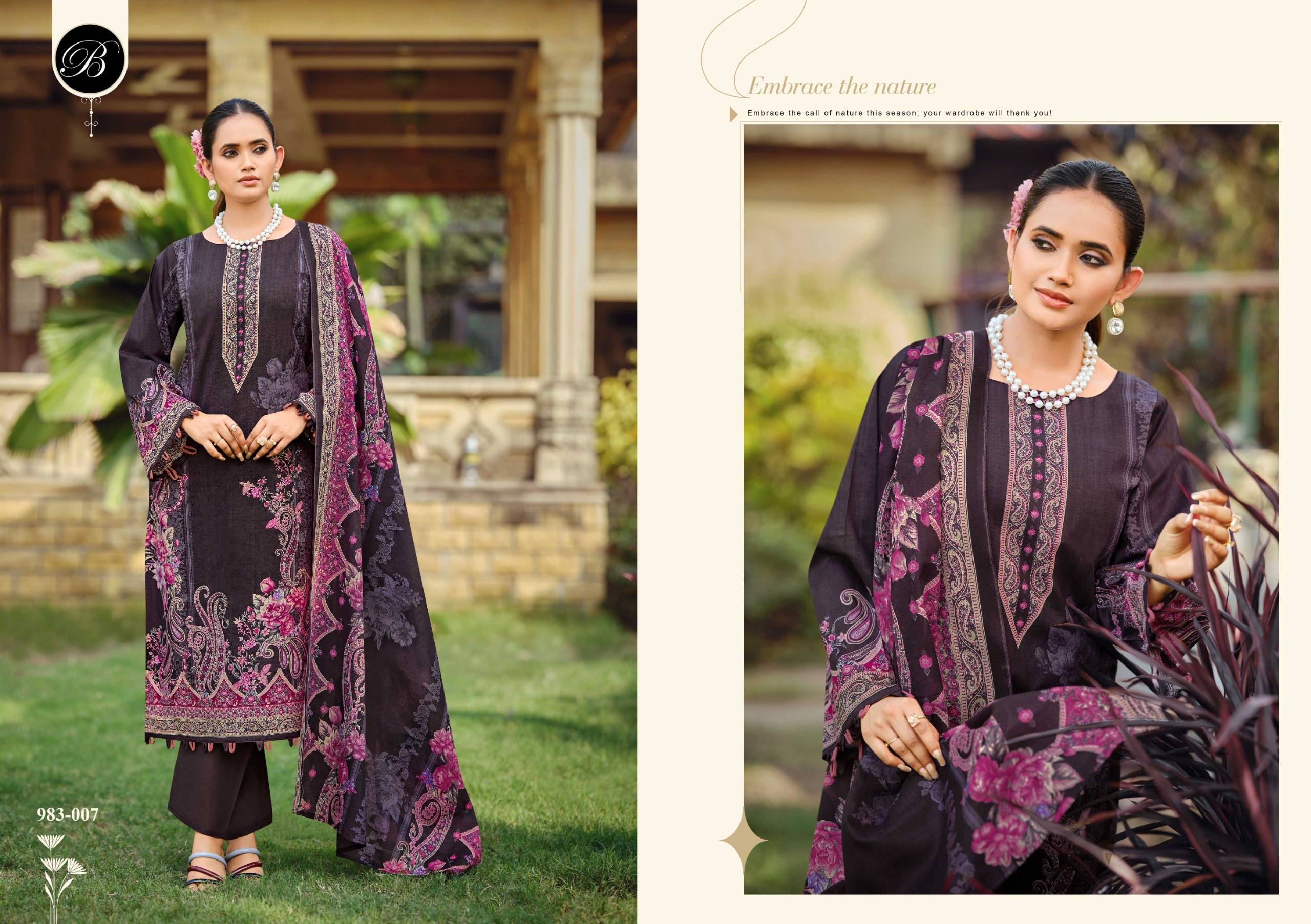 FARZANA by BelliZa DesigNer 981-001 TO 981-006 SERIES Pakistani Stylish Embroidered Pure Cotton READYMADE COLLECTION At Wholesale Price